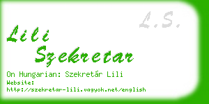 lili szekretar business card